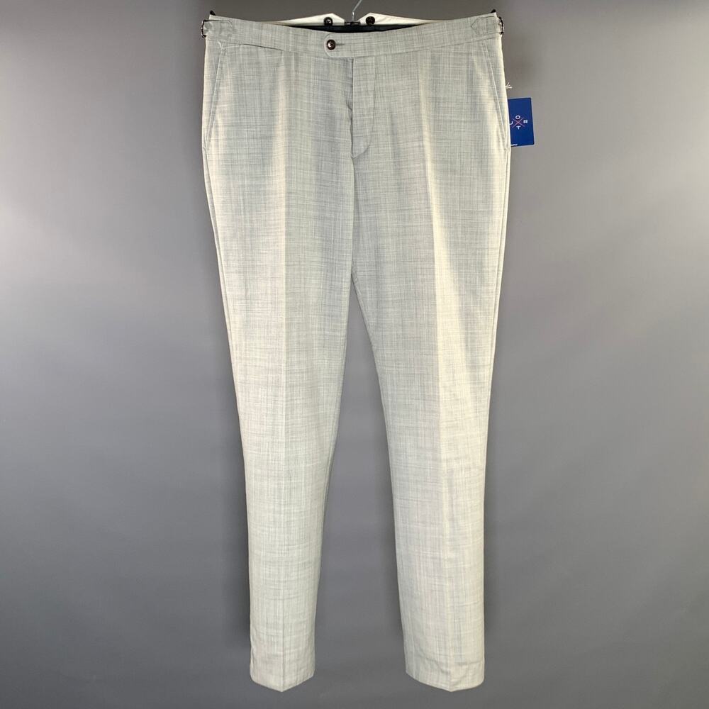 VITALE BARBERIS CANONICO Size 34 Grey Wool Flat Front Dress Pants